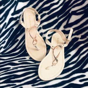 Beige & Gold Sandals